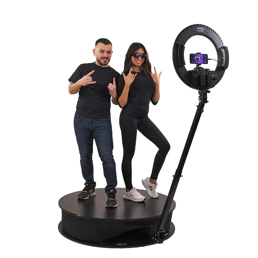 360 Spinner VideoBooth capturing 360-degree video moments at events.